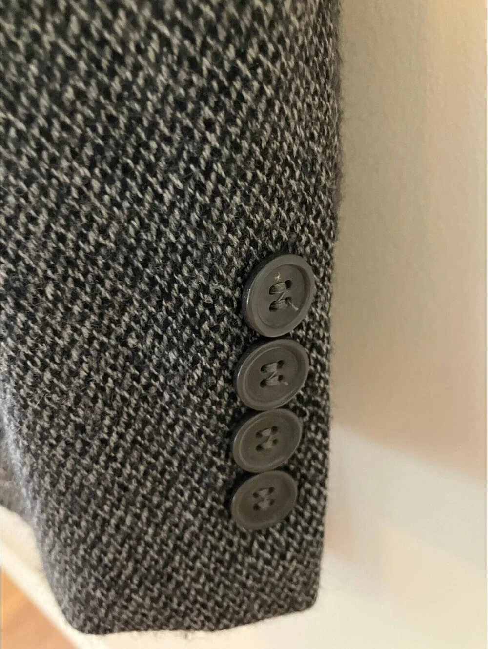 Cianni Cellini Mens 44S Grey Sport Coat Cashmere Lambswool Blazer Herringbone